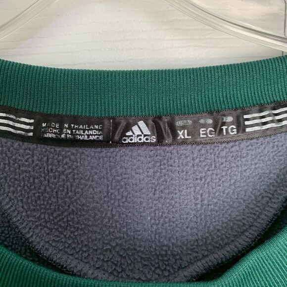 Men Adidas clima Warm Fleece XL Green & Gray Pullover Sweater Polyester - Picture 6 of 16